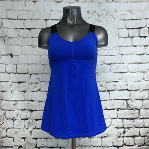 Lucy Women's Tank Top Activewear Royal Blue Black Size Small